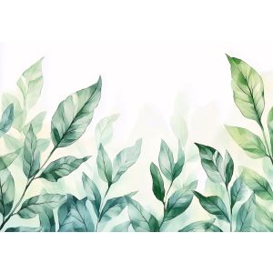 Papel pintado pared verde hojas 350x250 fotomurales tnt