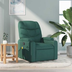 Sillón de masaje reclinable de tela verde oscuro qweo2701