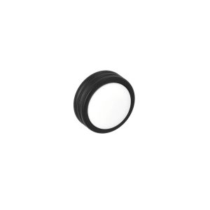 Pomo para muebles en zamac y porcelana, diam 34mm negro, lote de 6