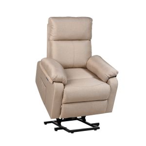 Ecode® sillón eléctrico de tela Beige con levantapersonas calor y usb
