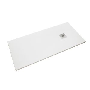 Sindesliz plato ducha antideslizante stone blanco 140x70