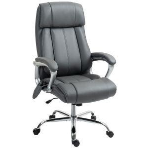 Silla oficina masaje 66x72x121 cm cuero sintético color gris Homcom