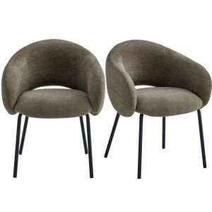 Sharp-silla de comedor de tela luxury marron (x2)
