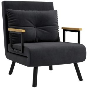 Sofá cama individual 63x73x81 cm poliéster, acero Homcom