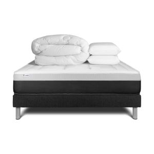 Pack cama completa - colchón 160x200cm + somier con láminas (kit) + 2 almoh