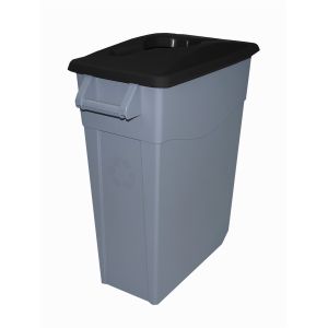 Contenedor de basura denox  65, 85 y 110 | 65 l - tapa abierta - negro