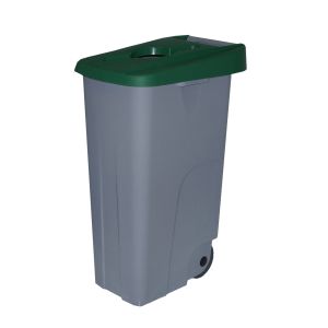 Denox - contenedor de basura denox  65,  | 85 l - tapa abierta - verde