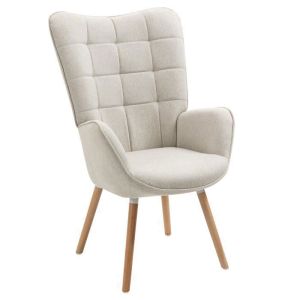 Meubles cosy - sillón escandinavo - tela beige - 65x70x85 cm