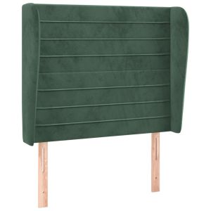 vidaXL cabecero con orejas de terciopelo verde oscuro 83x23x118/128 cm