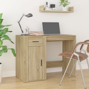 Escritorio madera contrachapada color roble sonoma 100x49x75 cm