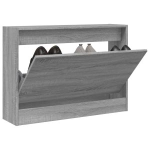 Zapatero de madera de ingeniería gris sonoma 80x21x57 cm