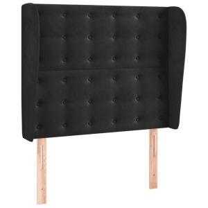 vidaXL cabecero con orejas de terciopelo negro 103x23x118/128 cm