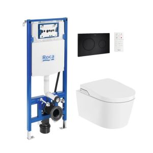 Roca duplo smart + pl10 neg mat + wc roca in-wash inspira