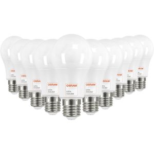 Pack 10 bombillas LED E27 9w 1080lm chip osram, a60, luz natural 4000k
