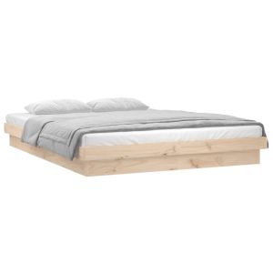 vidaXL estructura de cama doble LED sin colchón madera maciza