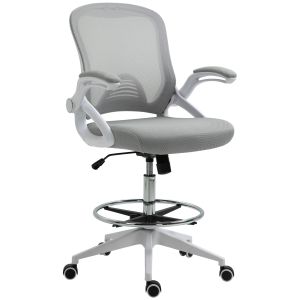 Silla de oficina tela gris 64x60x126 cm