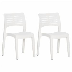 vidaXL sillas de jardín 2 unidades polipropileno blanco