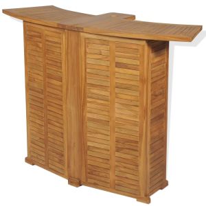 vidaXL mesa de bar plegable de madera teca maciza 155x53x105 cm