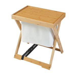Mesa plegable camping hattfjelldal con bolsa bambú 53x48x32cm - natural