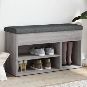 Banco zapatero madera de ingeniería gris sonoma 82x32x45,5 cm