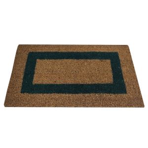 Felpudo| 100% fibra coco| base goma antideslizante| verde| 50x90cm