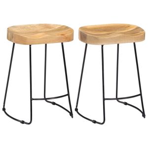 vidaXL taburetes de cocina gavin 2 unidades madera maciza de mango