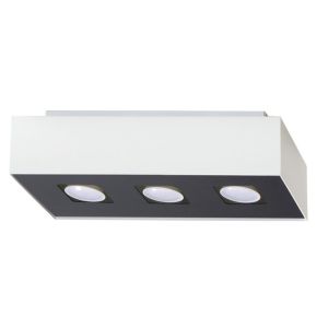 Lámpara de techo mono 3 blanco negro acero 34x11x14cm