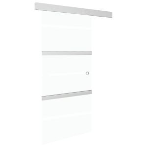 vidaXL puerta corredera con topes suaves vidrio esg aluminio 90x205 cm
