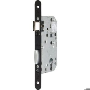 Cerradura empotrada negra con roseta sin placa - llave i - eje de 40 mm - s