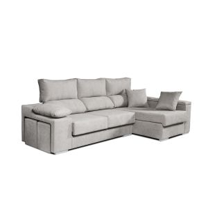 Sofá chaiselongue rubí de derecha gris 3 plazas 265x145x102 cm