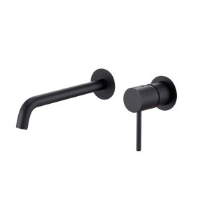 Grifo de lavabo empotrado monomando serie monza – negro mate