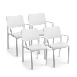 Pack 4 sillas de exterior 58x53 cm ocean blanco