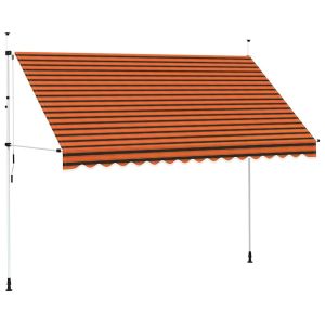 vidaXL toldo manual retráctil naranja y marrón 350 cm