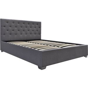Cama doble con cofre "tino" - 160 × 200 cm - gris