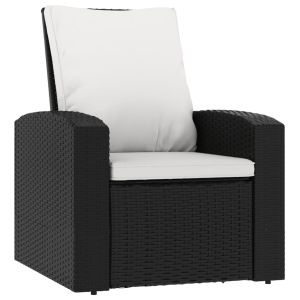 vidaXL sillón reclinable de jardín con cojines ratán sintético negro