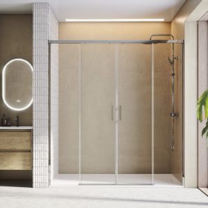 Mampara 155 cm muse cromado transparente