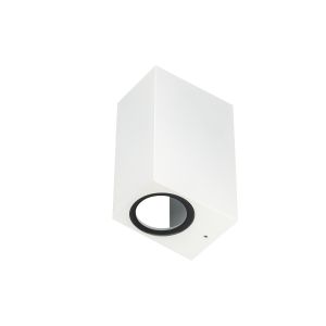 Apliques de pared rectangular para dos bombilla LED gu10 blanco(apcgu10-1b)