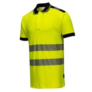 Polo de alta visibilidad portwest vision - amarillo/negro