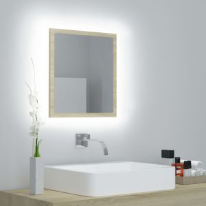 Espejo de baño acrílico color roble sonoma 40x8,5x37 cm