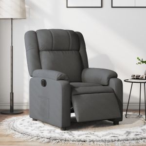 Sillón reclinable eléctrico de tela gris oscuro qweo6770