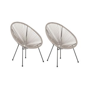 Conjunto de 2 sillas de jardín acapulco ii ratán sintético gris claro