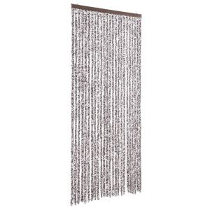 vidaXL cortina antimoscas chenilla marrón y beige 100x200 cm