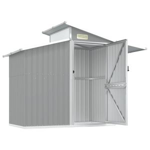 vidaXL cobertizo de jardín acero galvanizado gris 270x130x208,5 cm