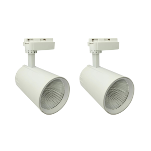 2x foco LED carril 30w, blanco 3000k, 3000lm, monofásico, color blanco