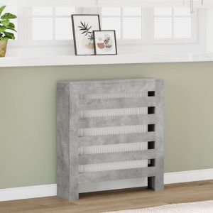 Cubierta de radiador madera ingeniería gris hormigón 78x20x82cm