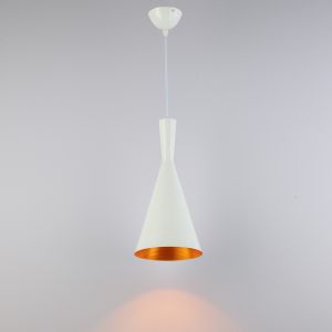 Lámpara colgante  retro de aluminio blanco con altura ajustable E27