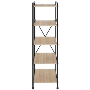 Estantería industrial, 5 estantes 47,5 x 34,5 x 151,5 cm madera clara