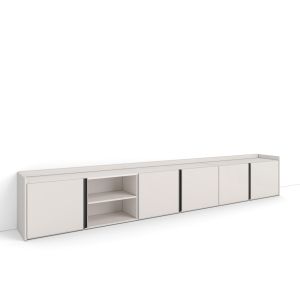 Mueble tv, 309x35x50cm, beige rf4564