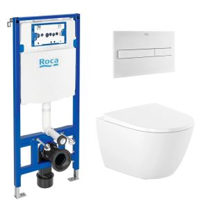 Pack roca duplo one + pl10 blanco mate + wc roca ona 53