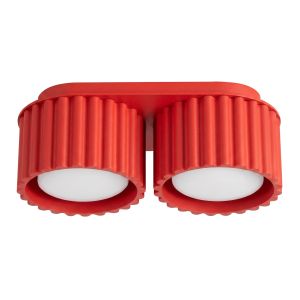 Plafones aura 2 rojo aluminio 21x8x10cm